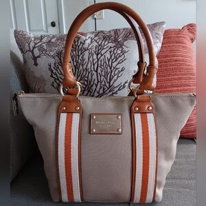 Michael Kors Canvas Varsity Stripe Tote